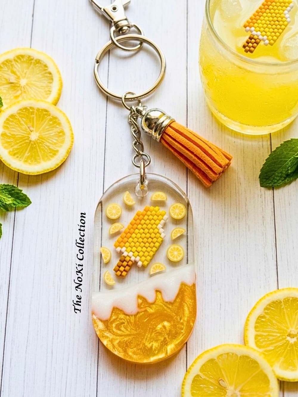 Orange Creamsicle Popsicle Keychain
